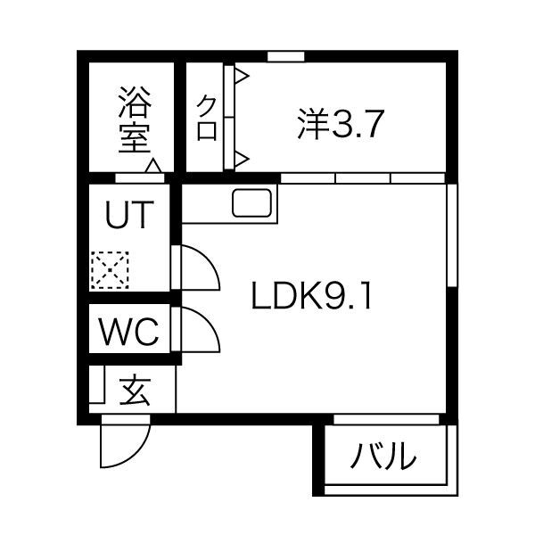 BELLE ROSE大江 WEST(A棟)の間取り