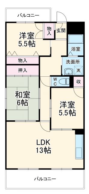 名古屋市港区油屋町のマンションの間取り