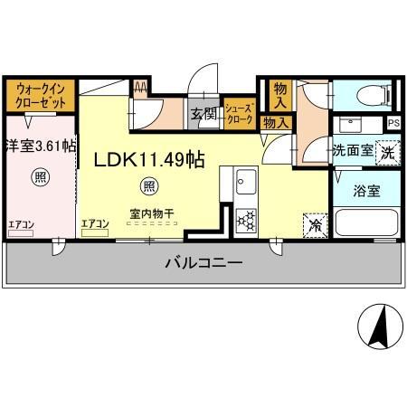 木更津市畑沢のアパートの間取り