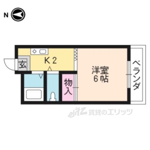 京都市中京区西ノ京南両町のマンションの間取り