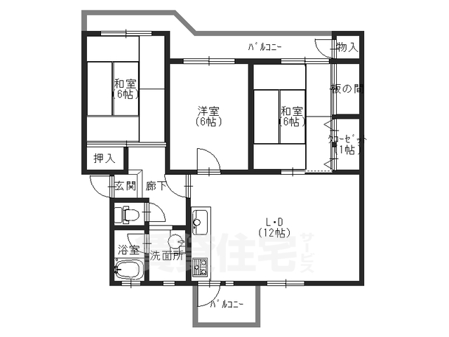 関屋あしびハイツの間取り