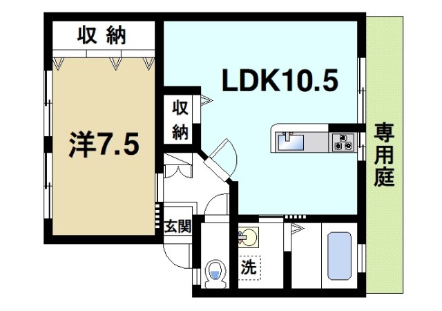 天理市前栽町のアパートの間取り