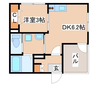 神戸市長田区長田町のアパートの間取り