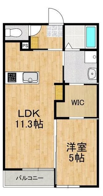 熊本市東区長嶺東のアパートの間取り