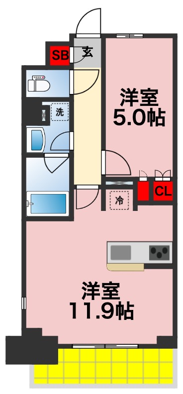 千葉市美浜区高洲のマンションの間取り