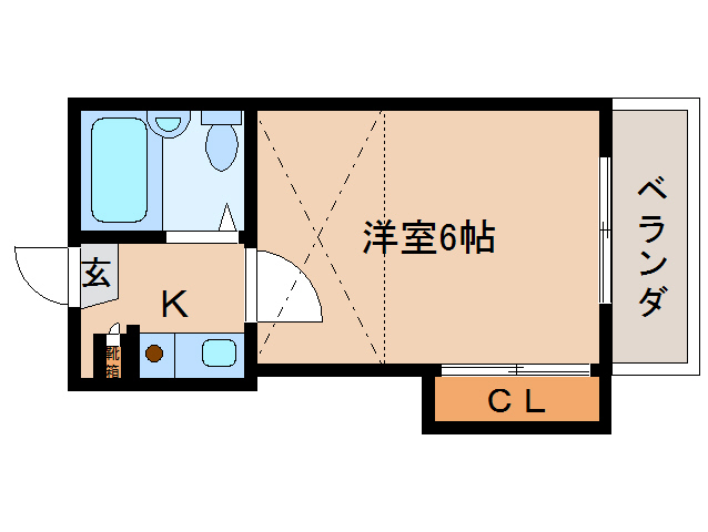 大和郡山市雑穀町のアパートの間取り