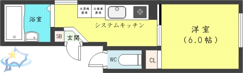 札幌市中央区北三条東のマンションの間取り