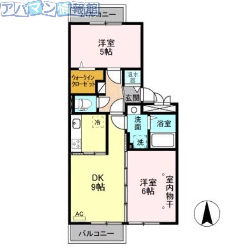 五泉市駅前のアパートの間取り