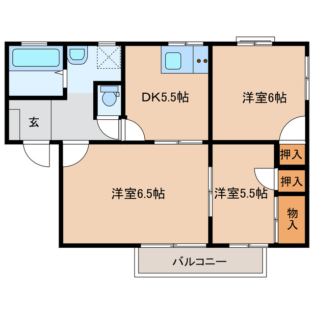 クレール城南B棟の間取り