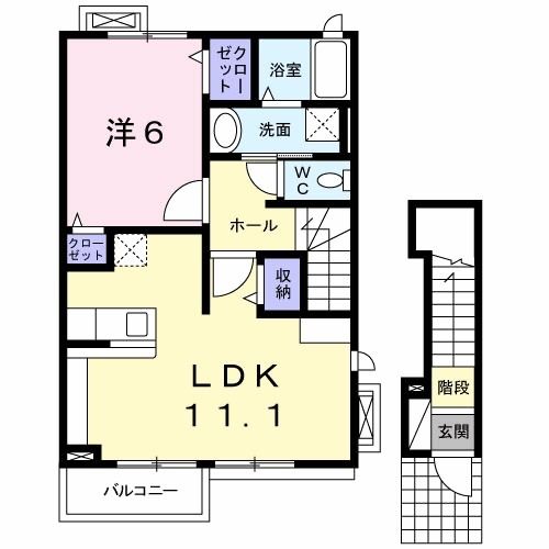 上田市大屋のアパートの間取り