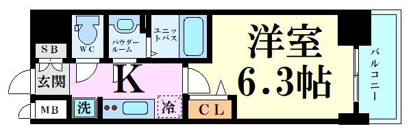 プレサンス堺筋本町ディスティニーの間取り