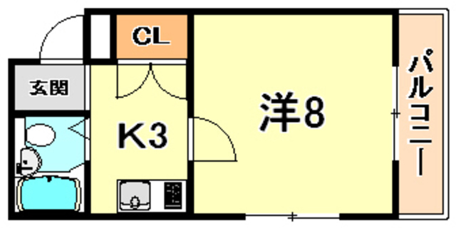 神戸市東灘区御影のマンションの間取り