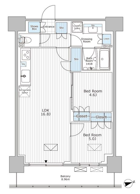 市川市市川のマンションの間取り