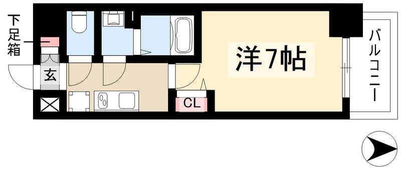 ディアレイシャス名古屋太閤通IIIの間取り