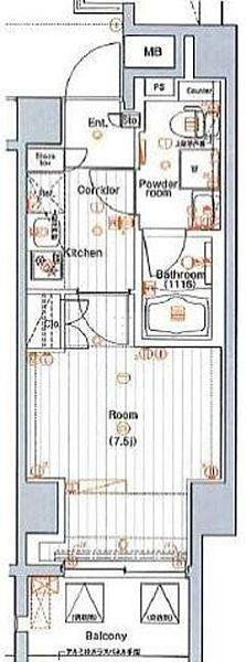 新宿区左門町のマンションの間取り