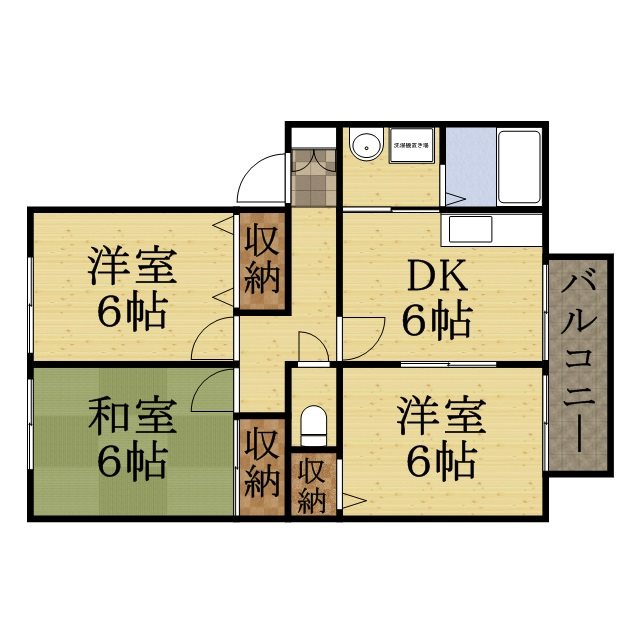 川西市東多田のアパートの間取り