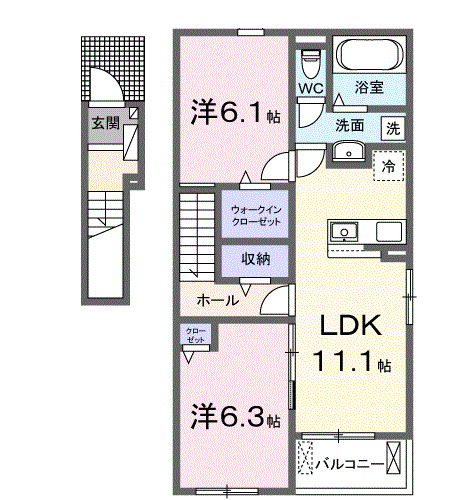 ロイヤル　信濃　Ａの間取り