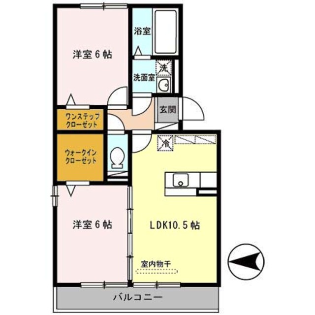 東大阪市本庄西のアパートの間取り