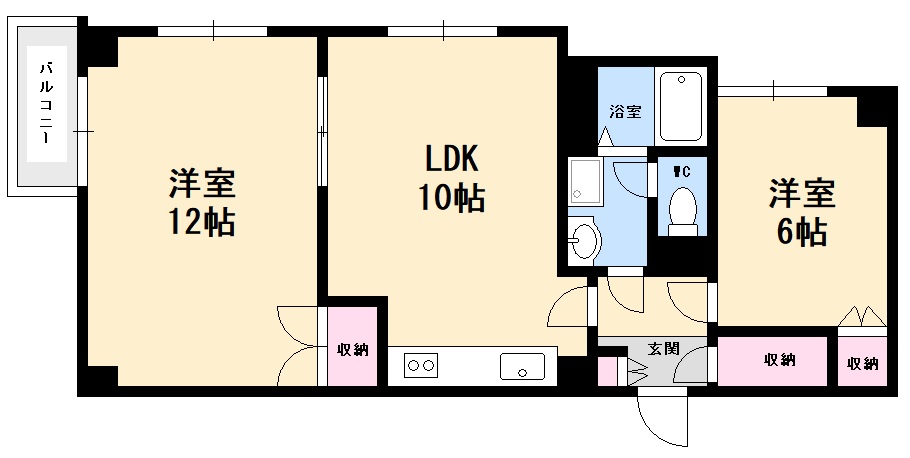 広島市西区竜王町のマンションの間取り