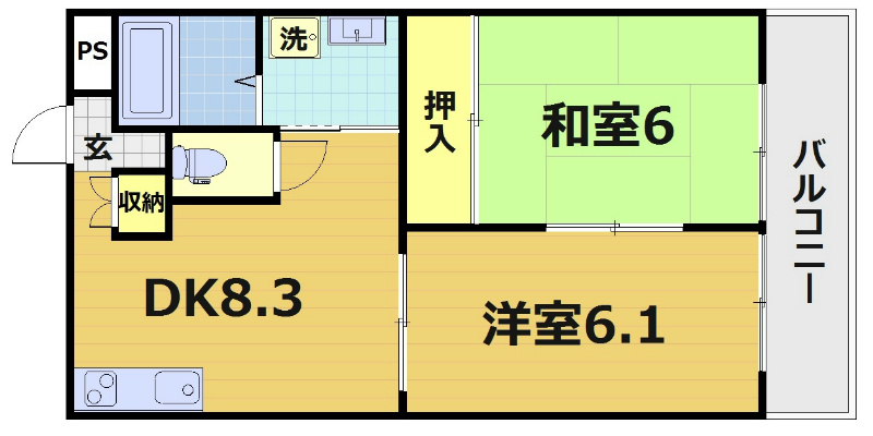 陵南ハイツの間取り