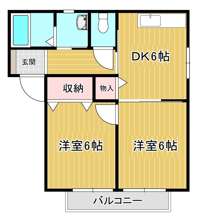 山形市上町のアパートの間取り