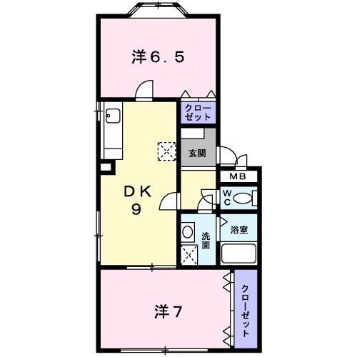 枚方市伊加賀西町のアパートの間取り