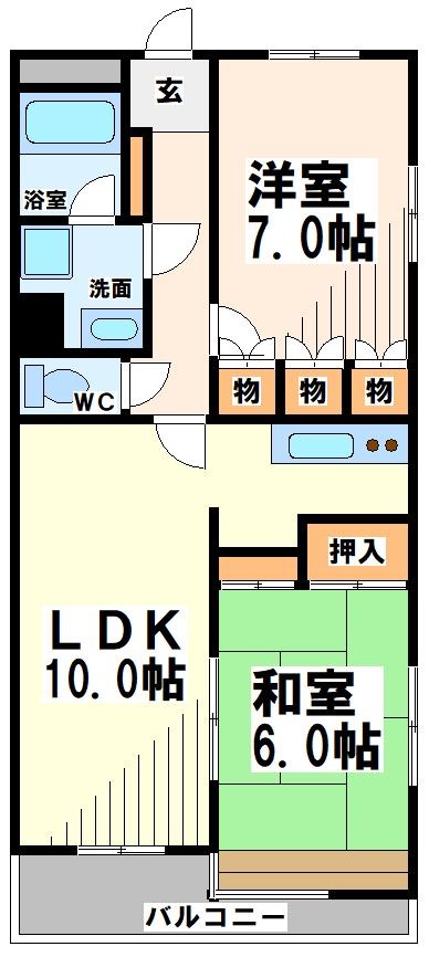 世田谷区給田のマンションの間取り