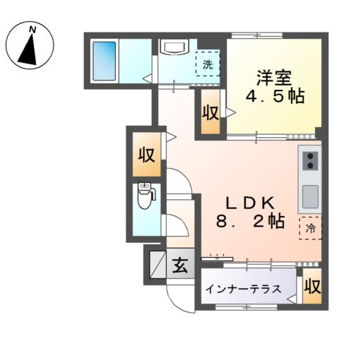 伊勢原市桜台のアパートの間取り