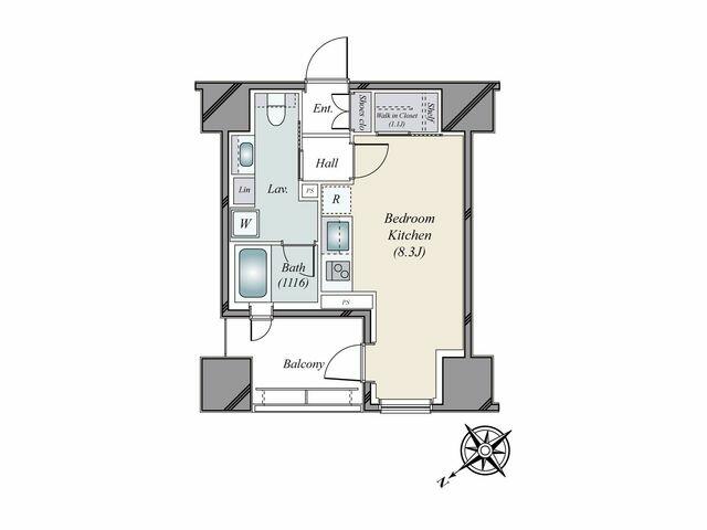 港区海岸のマンションの間取り