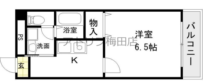 大阪市北区万歳町のマンションの間取り