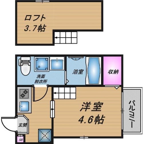 京都市中京区西ノ京御輿岡町のアパートの間取り