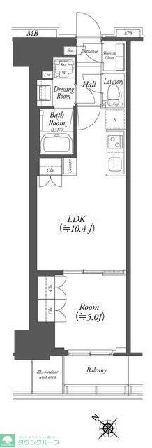 横浜市中区伊勢佐木町のマンションの間取り