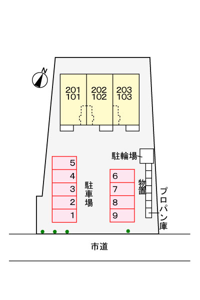 【 グローブ 203号室の駐車場】