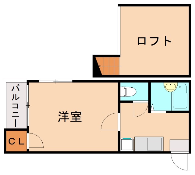 福岡市博多区光丘町のアパートの間取り