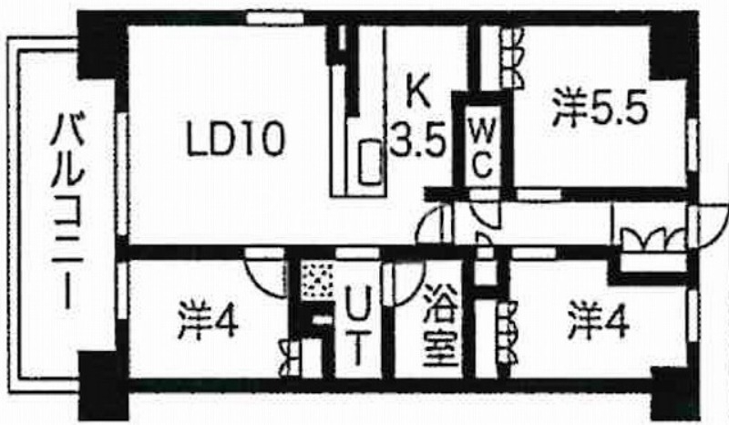 大阪市東淀川区下新庄のマンションの間取り