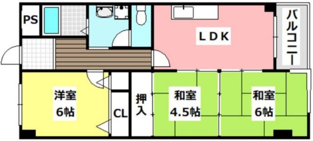 大阪府茨木市郡３（マンション）の賃貸物件の間取り