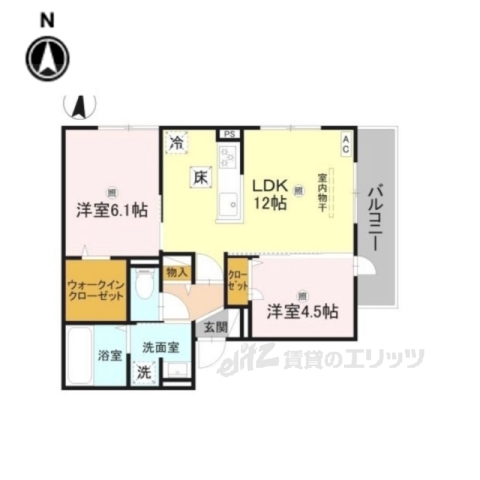 GRAMM松室吾田神町Cの間取り写真