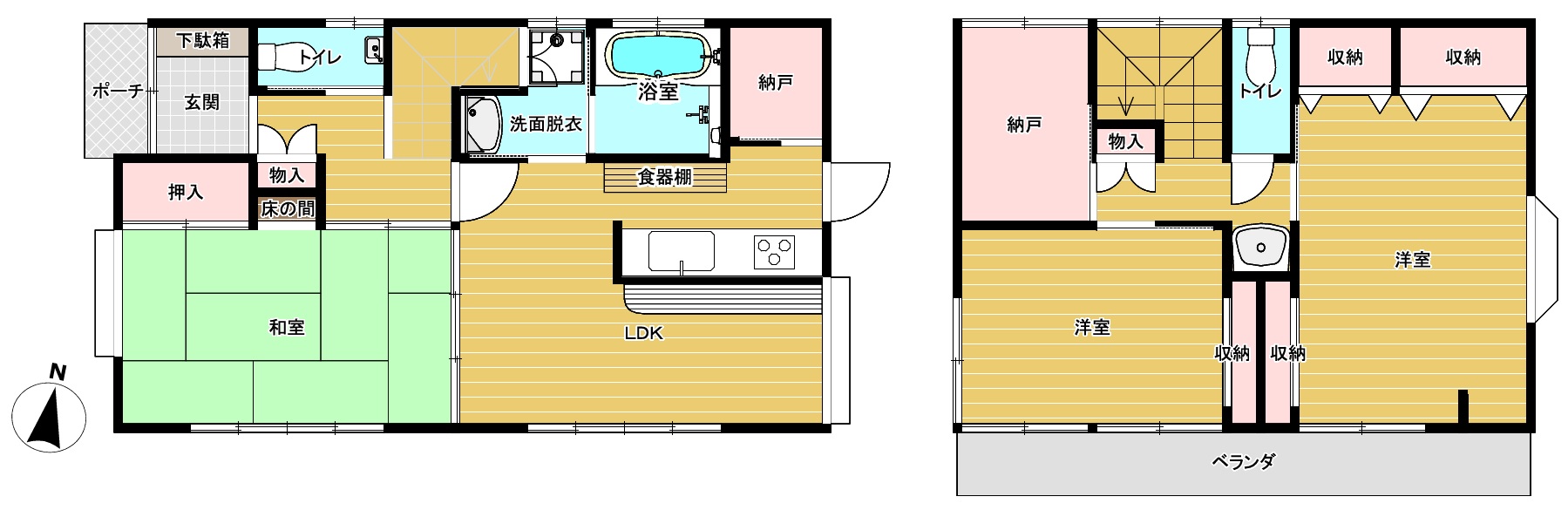 浅沼町戸建の間取り写真