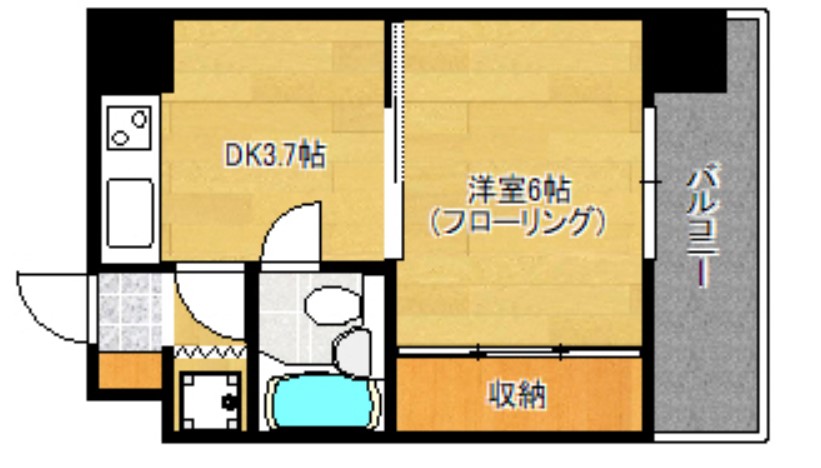 福岡市中央区長浜のマンションの間取り