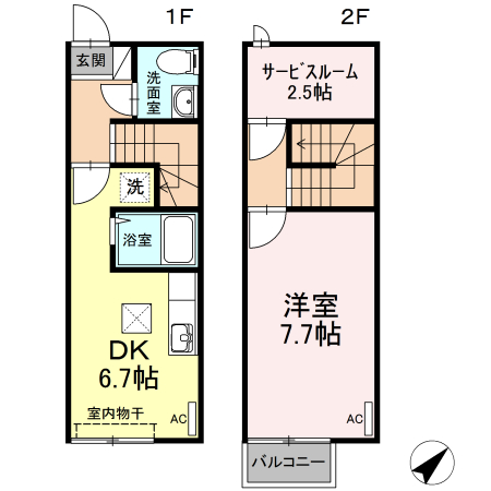 山形市江俣のアパートの間取り