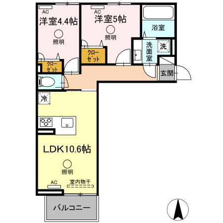 ルピナスシーサイド　B棟の間取り