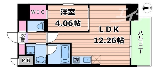 大阪市中央区本町橋のマンションの間取り