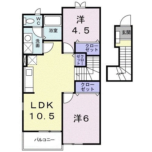 日立市折笠町のアパートの間取り