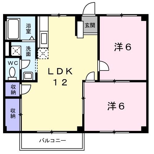 【橿原市曲川町のアパートの間取り】