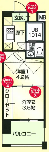 福岡市中央区長浜のマンションの間取り