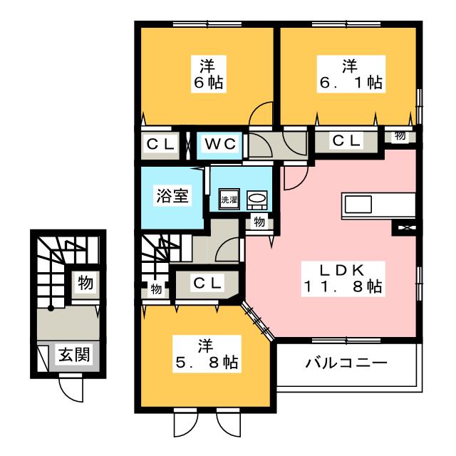 エターナルタウン　Ｂ棟の間取り