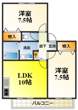 ハーベスト藤原B棟の間取り