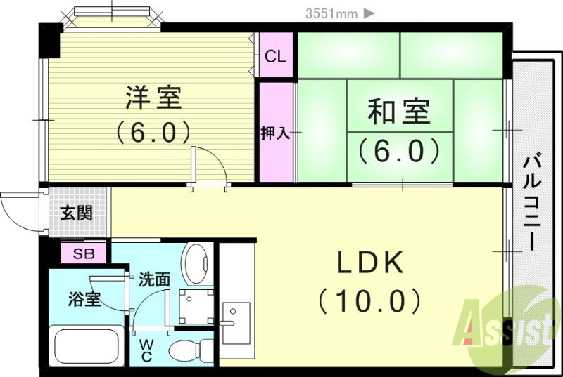 【コーポサンルイスIIの間取り】