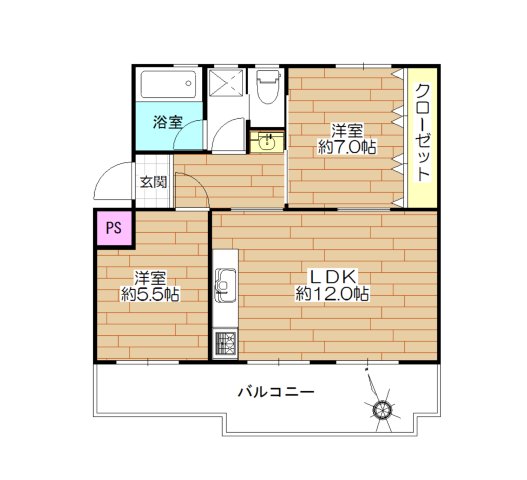 諏訪原団地1街区2号棟の間取り