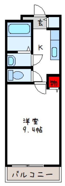 八尾市木の本のアパートの間取り